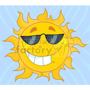 4041-Smiling-Sun-Mascot-Cartoon-Character-With-Sunglasses