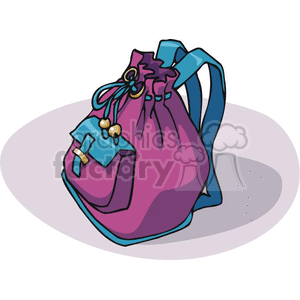 Cartoon purple school backpack