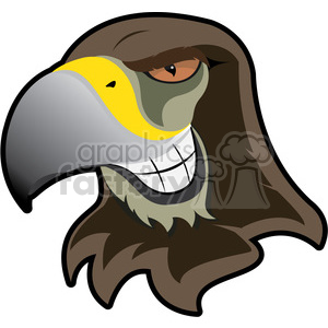 hawk mascot showing teeth