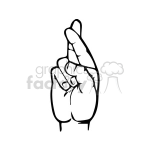 This image shows a hand gesture representing a letter R in the American Sign Language (ASL) alphabet.