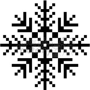 8-bit black snowflake vector