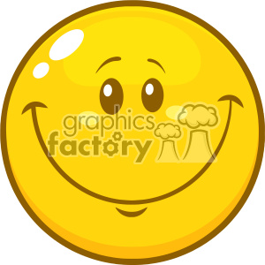 The clipart image shows a yellow smiley face cartoon character. It is a comical and funny representation of a smiling emoticon or emoji, conveying happiness, fun, and positivity.