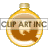 This gif animation shows a Christmas-style bauble with the letter q in it. The ball swings around, showing the letter