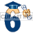This animated gif is the number 6. It has a graduation hat on and is moving side to side. It is holding its graduation papers in a hand that is floating and not attached to the body