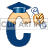 This animated gif is the letter c. It has a graduation hat on and is moving side to side. It is holding its graduation papers in a hand that is floating and not attached to the body
