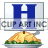 This animated GIF shows a thanksgiving turkey, with a blue spinning letter h on a card above it
