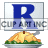 This animated GIF shows a thanksgiving turkey, with a blue spinning letter r on a card above it