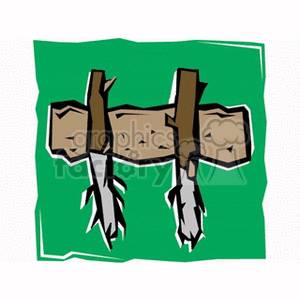 The image is a simplified or stylized representation of plant roots growing in soil. It appears to be designed to signify plants or planting, focusing on the root system rather than the foliage or the part of the plant that's above ground. The background is green, which may represent the soil or the concept of growth and agriculture.