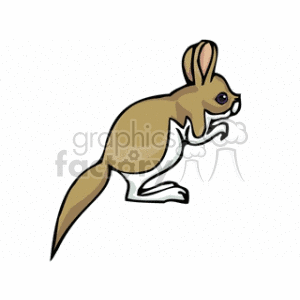 The clipart image shows a cartoon depiction of a rodent that appears to resemble a mouse or rat. It has large ears, a pointed nose, and a long tail, which are characteristic features of these types of animals.