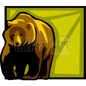 The clipart image shows an abstract depiction of a brown grizzly bear, which is a large predatory animal native to Alaska. It is shown in a stylized form with simplified lines and shapes, rather than a realistic or detailed portrayal.
