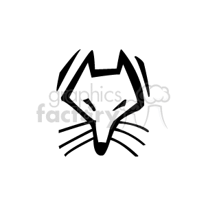 The image appears to be a simple black and white line art depiction of a fox's head, featuring pointed ears and whiskers.