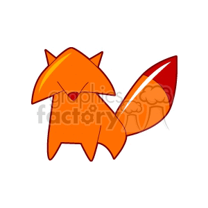 The clipart image features a stylized, simplified illustration of an orange fox with prominent triangular ears and a bushy tail with a white tip. It has a cartoonish appearance with minimal details.