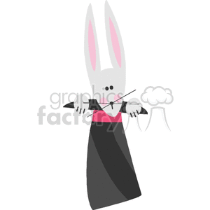 The clipart image features a stylized cartoon rabbit. The rabbit is popping out of a magician's hat, with its front paws resting on the brim, giving the illusion that it is performing a magic trick.