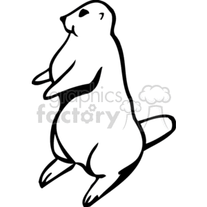 The image is a black and white clipart of a groundhog standing on its hind legs. The groundhog is depicted in a simple outline style, typical for clipart illustrations.