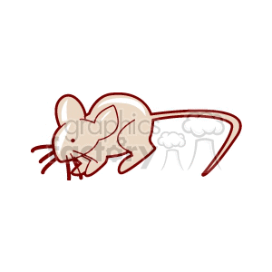 The image is a simple clipart of a beige or light brown mouse. The mouse has prominent ears, a long thin tail, and is depicted in a side view with simplistic features.