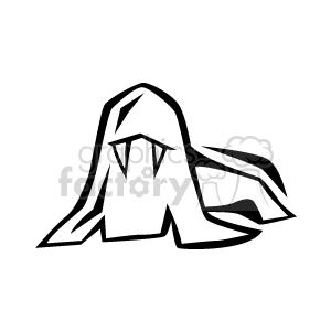 This clipart image depicts a stylized walrus. The walrus can be identified by its prominent tusks, whiskers, and large, rounded body shape which are typical features of walruses.