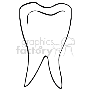 The image is a simple black and white clipart of a single tooth.