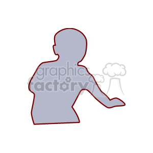 Silhouette of a boy with an outstretched arm