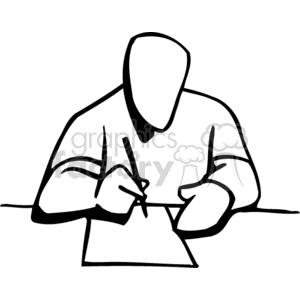 an outline of someone writing 