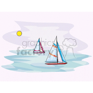 Two sailboats on a sunny day on the water