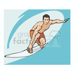 Surfer cutting a wave