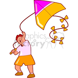 kid flying a kite