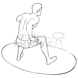 The image is a simple black and white line drawing of a surfer engaging in the sport of surfing. The surfer is depicted in a dynamic pose, balanced on a surfboard, and appears to be riding an imaginary wave.