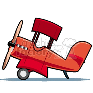 red biplane