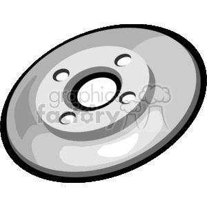 The image depicts a clipart representation of a car brake disc, which is also known as a rotor. This is a key component in a vehicle's braking system that works with the brake pads to slow down or stop the vehicle.