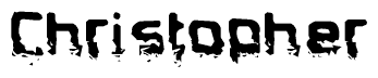 The image contains the word Christopher in a stylized font with a static looking effect at the bottom of the words