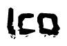 The image contains the word Ico in a stylized font with a static looking effect at the bottom of the words