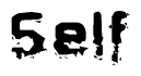 The image contains the word Self in a stylized font with a static looking effect at the bottom of the words