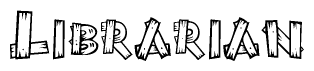 The clipart image shows the name Librarian stylized to look like it is constructed out of separate wooden planks or boards, with each letter having wood grain and plank-like details.