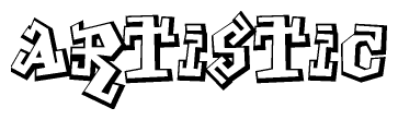 The clipart image features a stylized text in a graffiti font that reads Artistic.