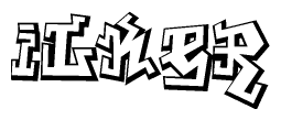 The clipart image features a stylized text in a graffiti font that reads Ilker.