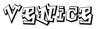 The clipart image features a stylized text in a graffiti font that reads Venice.