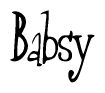 The image contains the word 'Babsy' written in a cursive, stylized font.