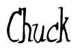 The image is a stylized text or script that reads 'Chuck' in a cursive or calligraphic font.