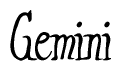 The image contains the word 'Gemini' written in a cursive, stylized font.