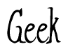 The image contains the word 'Geek' written in a cursive, stylized font.