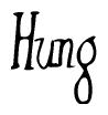 The image contains the word 'Hung' written in a cursive, stylized font.