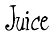 The image contains the word 'Juice' written in a cursive, stylized font.