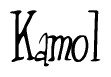 The image is of the word Kamol stylized in a cursive script.