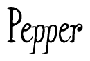 The image contains the word 'Pepper' written in a cursive, stylized font.