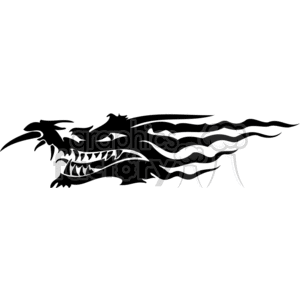 The image features a stylized black and white graphic of a dragon. It is a vector design suitable for vinyl cutting, tattoos, or signage due to its bold lines and contrasts, making it ideal for such applications.