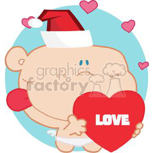 Cupid with Love spelled on a Heart