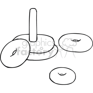 Black and white outline of a preschool toss game