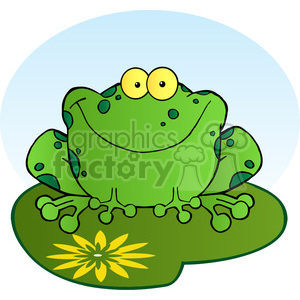 102493-Cartoon-Clipart-Happy-Frog-Cartoon-Character