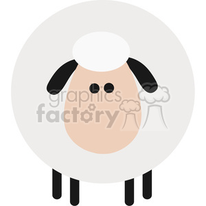 8213 Royalty Free RF Clipart Illustration Cute Sheep Modern Flat Design Vector Illustration