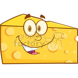 Royalty Free RF Clipart Illustration Smiling Cheese Wedge Cartoon Mascot Character